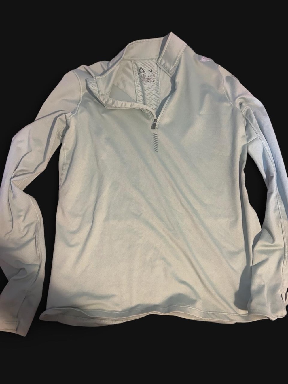 Reebok Women's green Quarter-Zip Long Sleeve Top